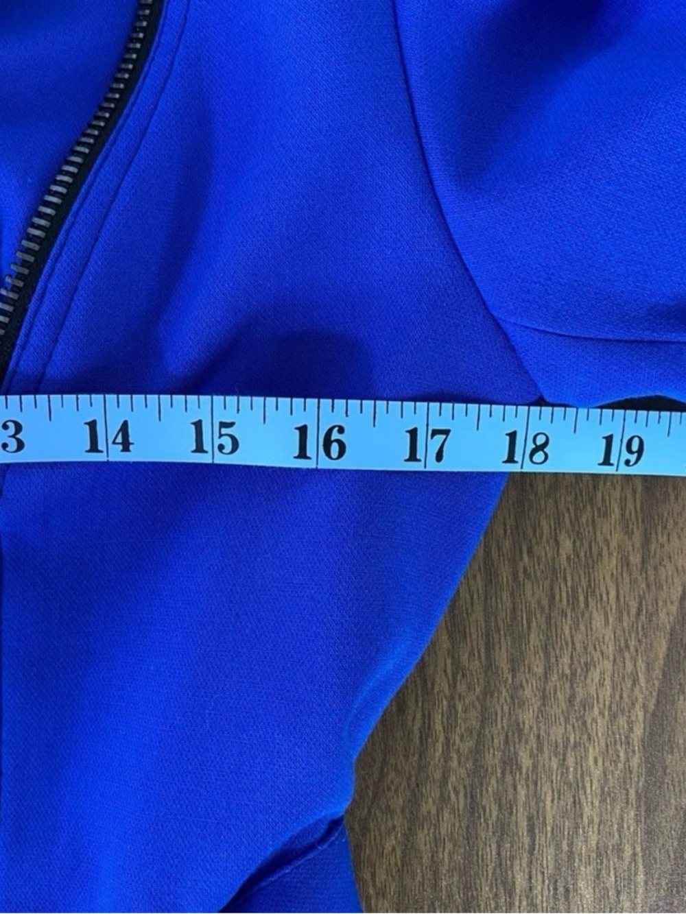 Cobalt Blue Belted Trench Coat with Asymmetric Zip by Insight - Picture 9 of 9
